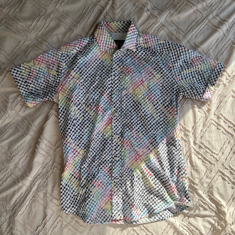 Robert Graham Button Down Patterned T-Shirt - image 1